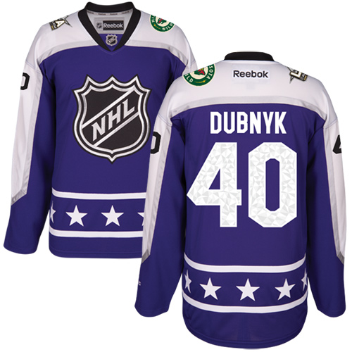 Wild #40 Devan Dubnyk Purple All-Star Central Division Women's Stitched NHL Jersey